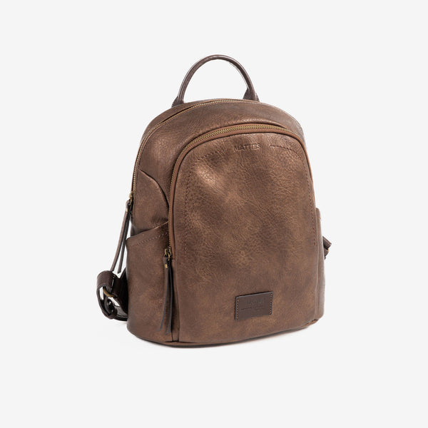 WOMEN'S BACKPACK, BRONZE COLOR, OLMO SERIES. 28.5x30x13cm