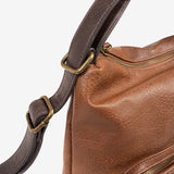 CONVERTIBLE SHOULDER BAG INTO BACKPACK, LEATHER COLOR, OLMO SERIES. 29.5x30x10 cm