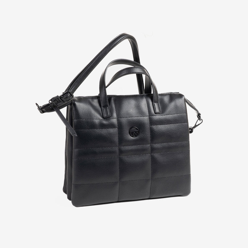 WOMEN'S BAG, BLACK COLOR, LILO SERIES. 30x26x11cm