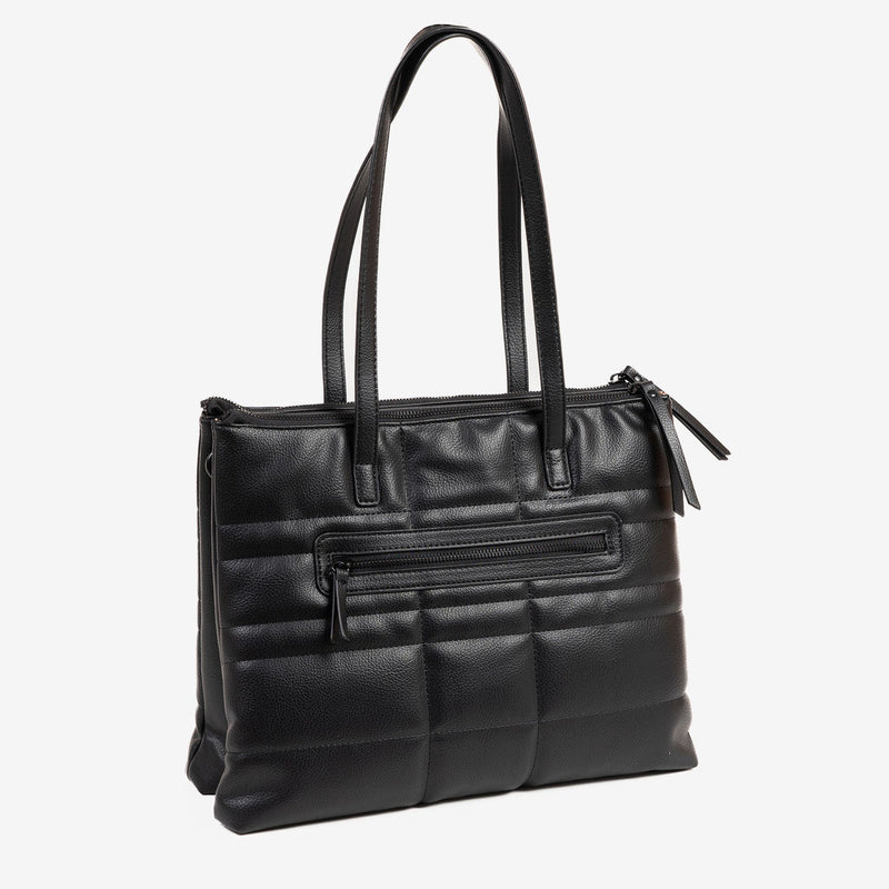 BOLSO SHOPPER CON CREMALLERA COLOR NEGRO SERIE LILO. 35x28x12 cm Matties Bags