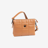 WOMEN'S CROSSBODY BAG, LEATHER COLOR, LILO SERIES. 26x20x10cm