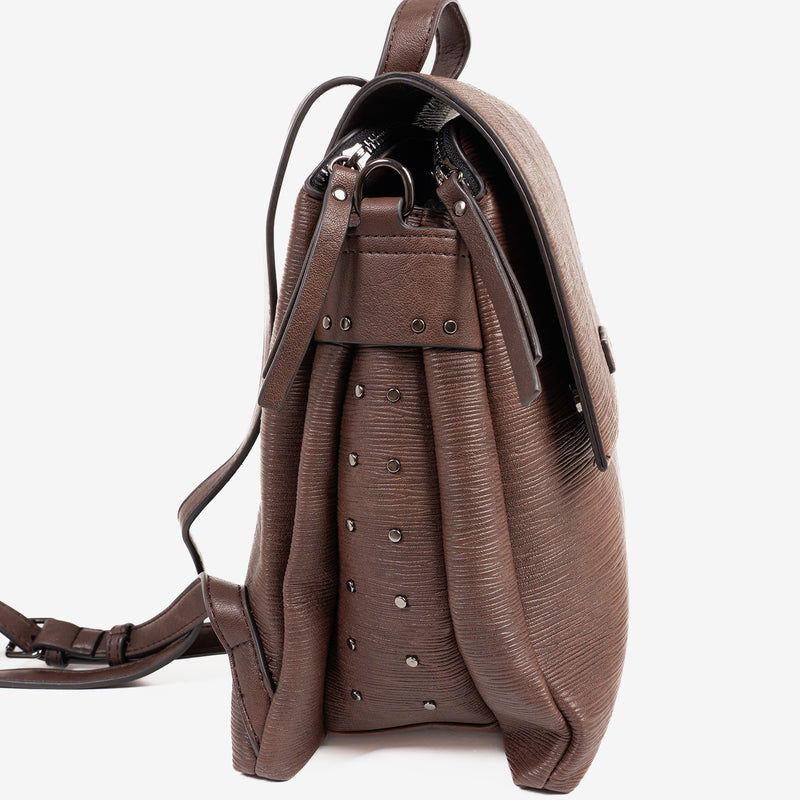 WOMEN'S BACKPACK, BROWN COLOR, ALAMO SERIES. 26.5x27x13cm