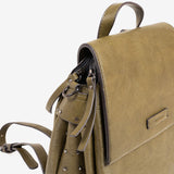 WOMEN'S BACKPACK, GREEN COLOR, ALAMO SERIES. 26.5x27x13 cm