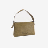 SHOULDER BAG WITH STRAP, GREEN COLOR, ALAMO SERIES. 28x17x07 cm