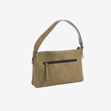 SHOULDER BAG WITH STRAP, GREEN COLOR, ALAMO SERIES. 28x17x07 cm