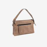 SHOULDER BAG WITH STRAP, TAUPE COLOR, ALAMO SERIES. 28x17x07 cm