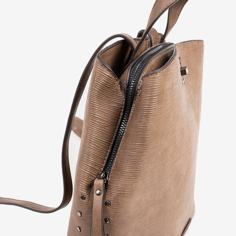 WOMEN'S BACKPACK, TAUPE COLOR, ALAMO SERIES. 24.5x28x10 cm