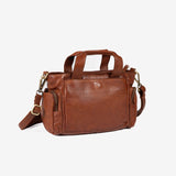 WOMEN'S HANDBAG WITH CROSSBODY BAG, LEATHER COLOR, WASHED LEATHER SERIES. 28x19x11cm