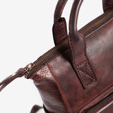 WOMEN'S BACKPACK, BROWN COLOR, WASHED LEATHER SERIES. 25x27x11 cm