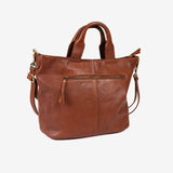 WOMEN'S HANDBAG WITH CROSSBODY BAG, LEATHER COLOR, WASHED LEATHER SERIES. 30x29x15cm