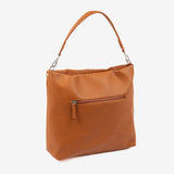 SHOULDER BAG WITH STRAP, LEATHER COLOR, ABLA SERIES. 21x29x12 CM