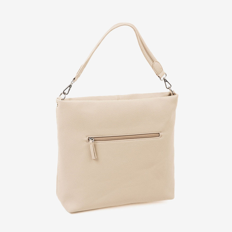 SHOULDER BAG WITH STRAP, BEIGE COLOR, ABLA SERIES. 21x29x12 CM