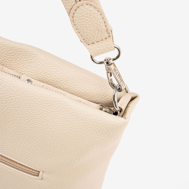 SHOULDER BAG WITH STRAP, BEIGE COLOR, ABLA SERIES. 21x29x12 CM