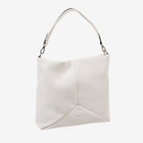 BOLSO DE HOMBRO CON BANDOLERA, COLOR BLANCO, SERIE ABLA. 21x29x12 CM