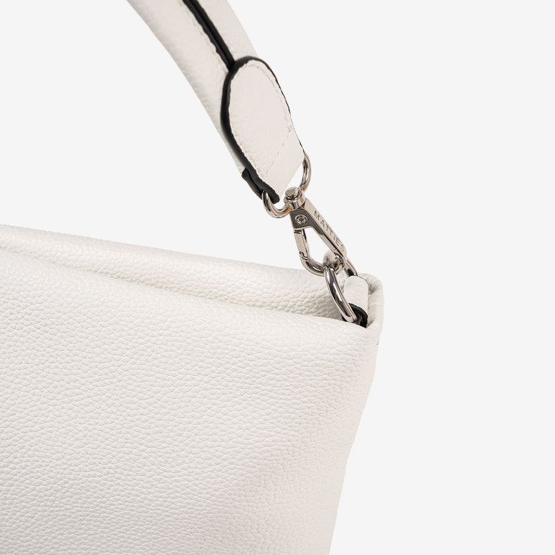 SHOULDER BAG WITH STRAP, WHITE COLOR, ABLA SERIES. 21x29x12 CM