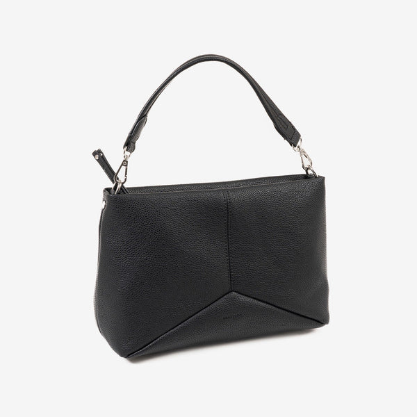 WOMEN'S BAG, BLACK COLOR, ABLA SERIES. 28x19x11 CM