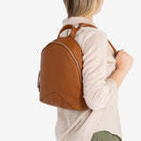 WOMEN'S BACKPACK, LEATHER COLOR, ABLA SERIES. 26x28x12 CM