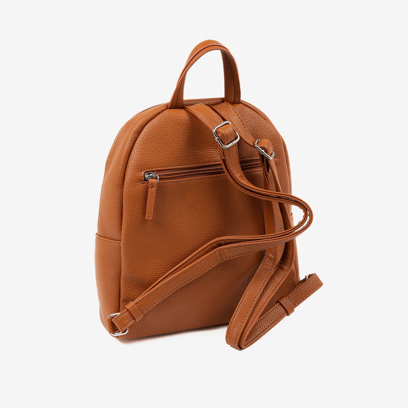 WOMEN'S BACKPACK, LEATHER COLOR, ABLA SERIES. 26x28x12 CM