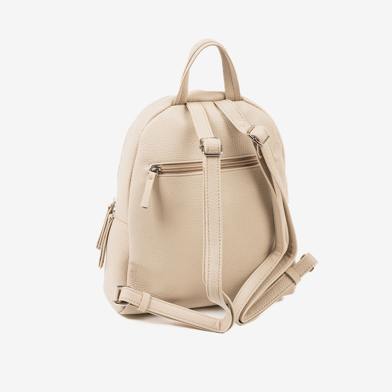 WOMEN'S BACKPACK, BEIGE COLOR, ABLA SERIES. 26x28x12 CM