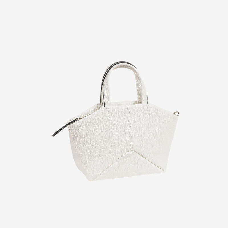 HAND BAG WITH SHOULDER STRAP, WHITE COLOR, ABLA SERIES. 22x19x12 CM