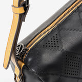 HAND BAG WITH SHOULDER STRAP, BLACK COLOR, ALHAMA SERIES. 22x13x11 CM