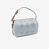 BOLSO DE MANO CON BANDOLERA, COLOR AZUL, SERIE ALHAMA. 22x13x11 CM