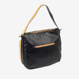 SHOULDER BAG WITH CROSSBODY STRAP, BLACK COLOR, ALHAMA SERIES. 32x26x14 CM