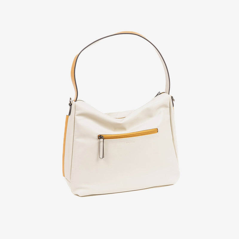 SHOULDER BAG WITH CROSSBODY STRAP, BEIGE COLOR, ALHAMA SERIES. 32x26x14 CM