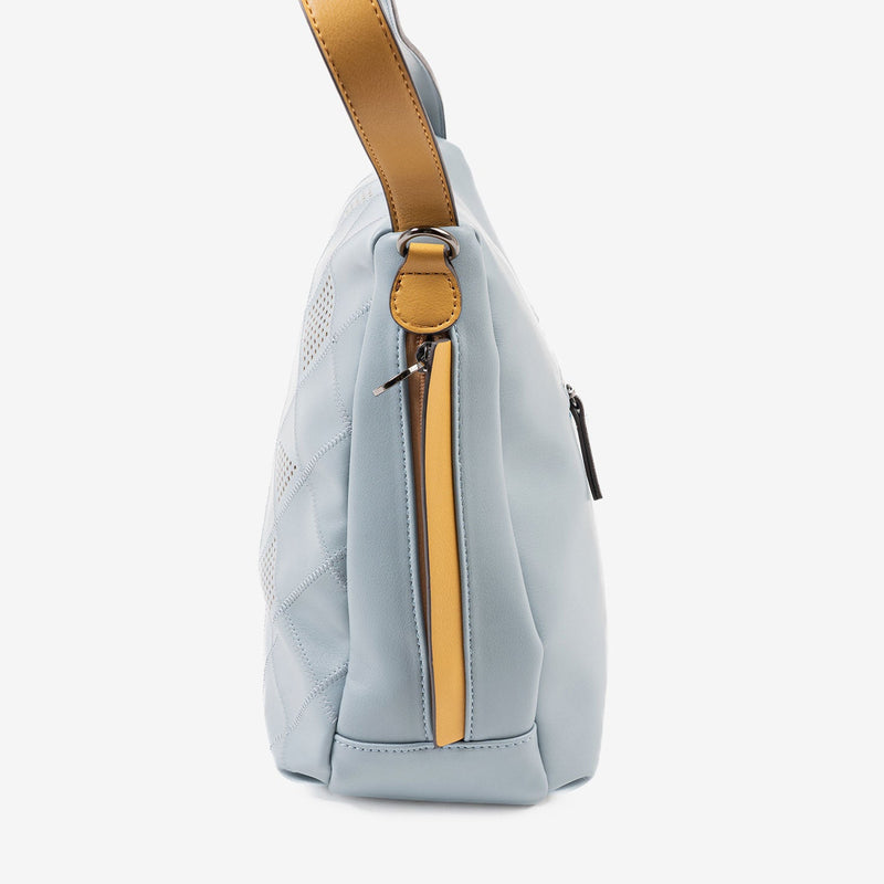 SHOULDER BAG WITH CROSSBODY STRAP, BLUE COLOR, ALHAMA SERIES. 32x26x14 CM