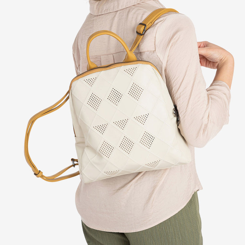 MOCHILA DE MUJER, SERIE ALHAMA. 28x30x09 CM