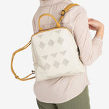 WOMEN'S BACKPACK, BEIGE COLOR, ALHAMA SERIES. 28x30x09 CM