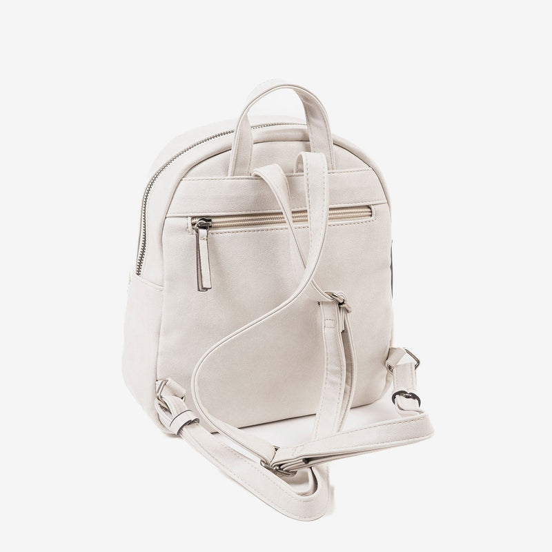 WOMEN'S BACKPACK, BEIGE COLOR, ALMERIA SERIES. 22x26x10 CM