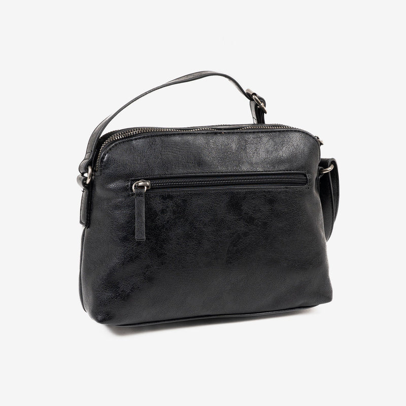 WOMEN'S BAG, BLACK COLOR, ALMERIA SERIES. 25x17x09 CM