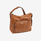 WOMEN'S BAG, LEATHER COLOR, ALMERIA SERIES. 25x24x11 CM