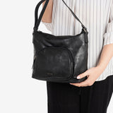 WOMEN'S BAG, BLACK COLOR, ALMERIA SERIES. 25x24x11 CM