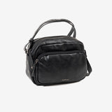 WOMEN'S BAG, BLACK COLOR, ALMERIA SERIES. 21.5x16x09 CM