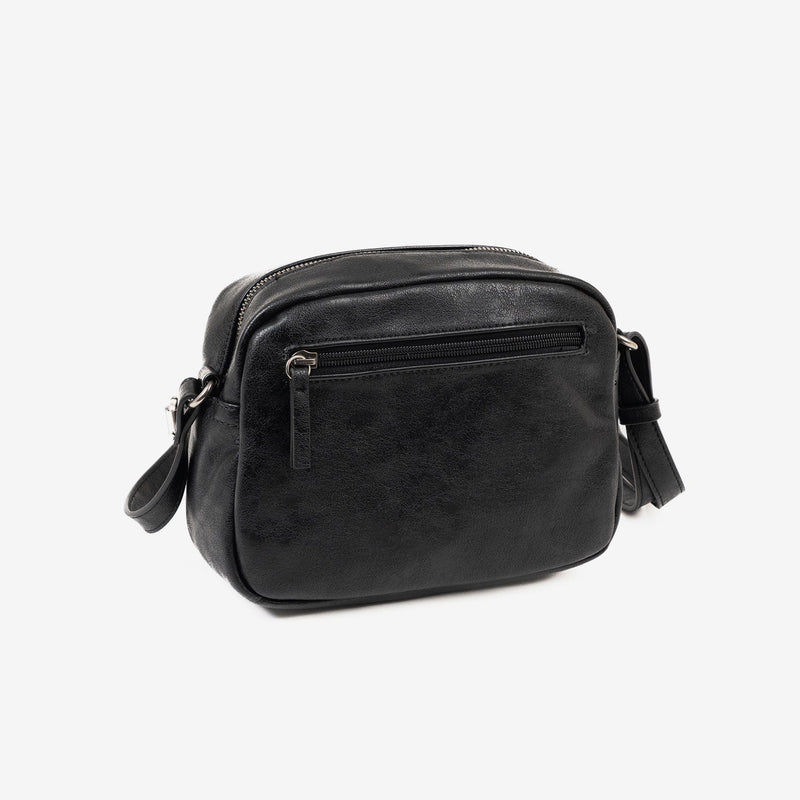 WOMEN'S BAG, BLACK COLOR, ALMERIA SERIES. 21.5x16x09 CM