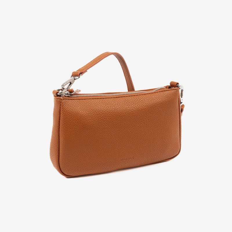 SHOULDER BAG WITH STRAP, LEATHER COLOR, BEIRES SERIES. 23x13x03 CM