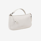 BOLSO DE HOMBRO CON BANDOLERA, COLOR BLANCO, SERIE BEIRES. 23x13x03 CM