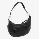 BOLSO DE HOMBRO CON BANDOLERA, COLOR NEGRO, SERIE BEIRES. 24.5x14x4.5 CM