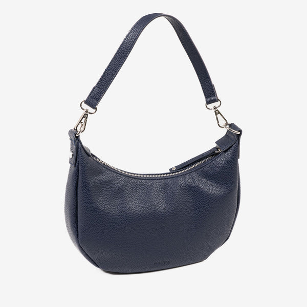 BOLSO DE HOMBRO CON BANDOLERA, COLOR AZUL, SERIE BEIRES. 24.5x14x4.5 CM