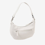 BOLSO DE HOMBRO CON BANDOLERA, COLOR BLANCO, SERIE BEIRES. 24.5x14x4.5 CM