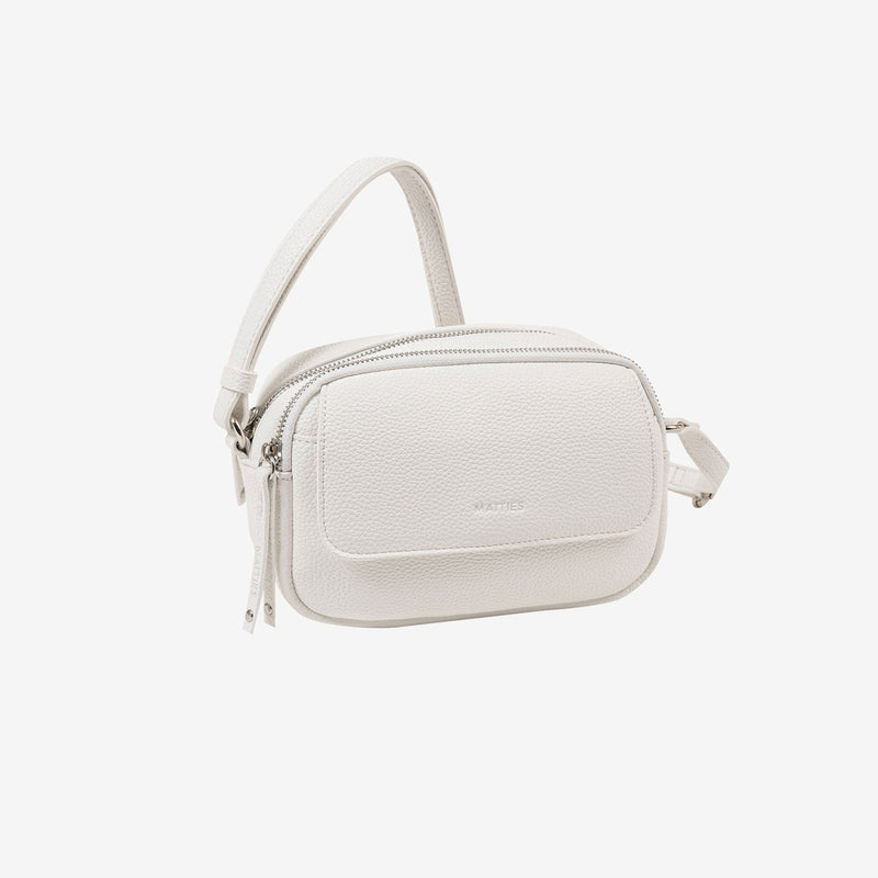 BOLSO DE MUJER, COLOR BLANCO, SERIE BEIRES. 19x12.5x08 CM