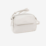 BOLSO DE MUJER, COLOR BLANCO, SERIE BEIRES. 21x14.5x08 CM