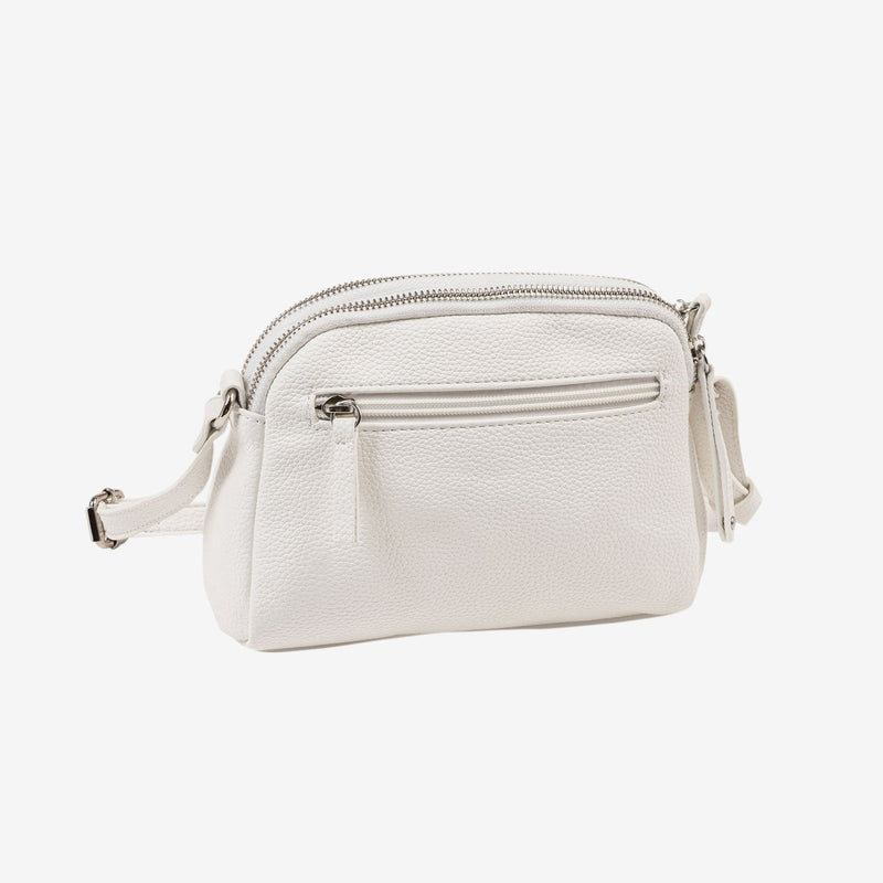 BOLSO DE MUJER, COLOR BLANCO, SERIE BEIRES. 21x14.5x08 CM