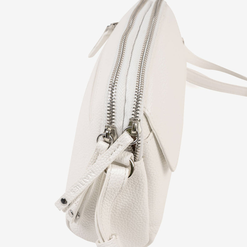 BOLSO DE MUJER, COLOR BLANCO, SERIE BEIRES. 21x14.5x08 CM