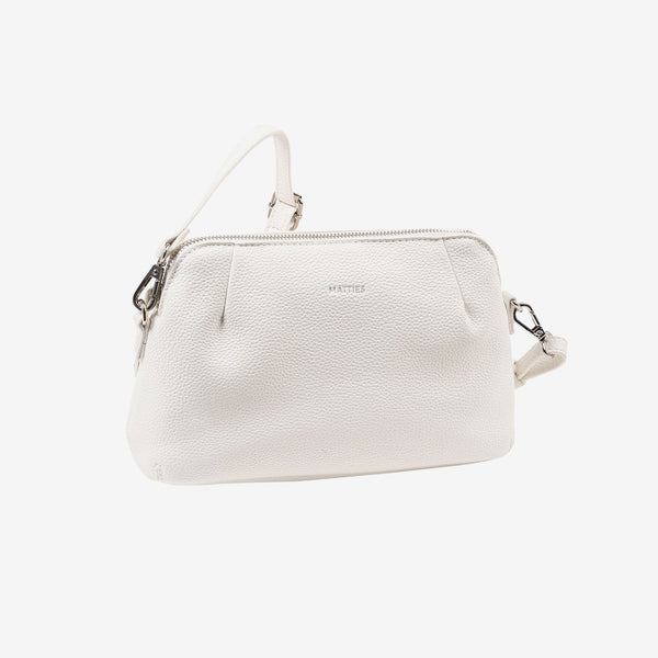 BOLSO DE MUJER, COLOR BLANCO, SERIE BEIRES. 25x16x08 CM