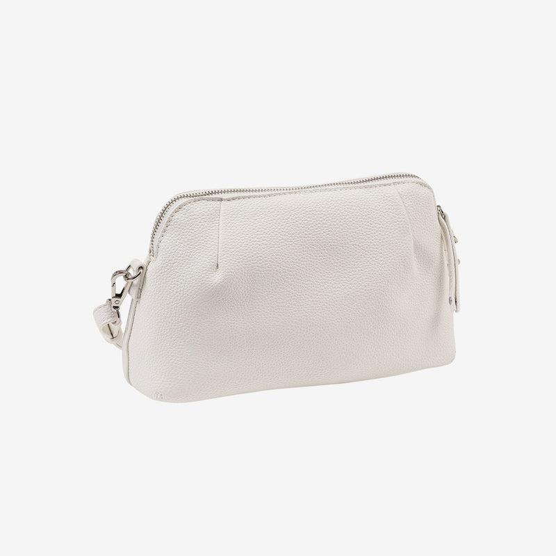 BOLSO DE MUJER, COLOR BLANCO, SERIE BEIRES. 25x16x08 CM