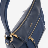 SHOULDER BAG WITH CROSSBODY STRAP, BLUE COLOR, BERJA SERIES. 26.5x24x13 CM