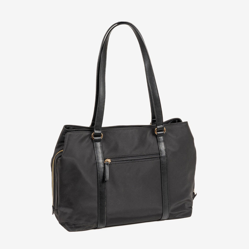 WOMEN'S BAG, BLACK COLOR, BERJA SERIES. 35x27x14.5 CM